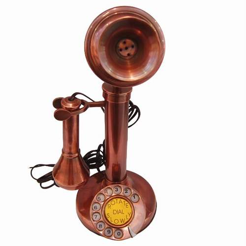 Candlestick Phone Copper Plated
